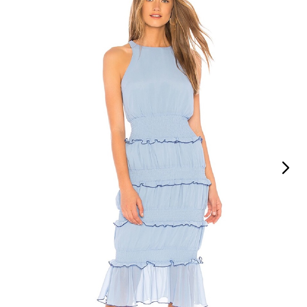 Lovers & Friends Blue Ruffle Dress
